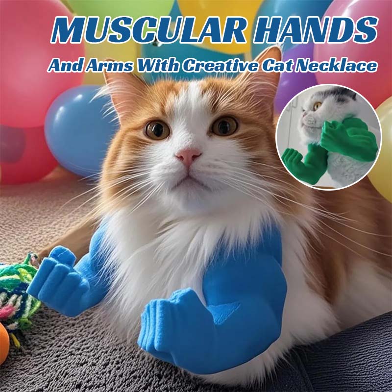 Muscular Hands And Arms With Creative CatDog Necklace