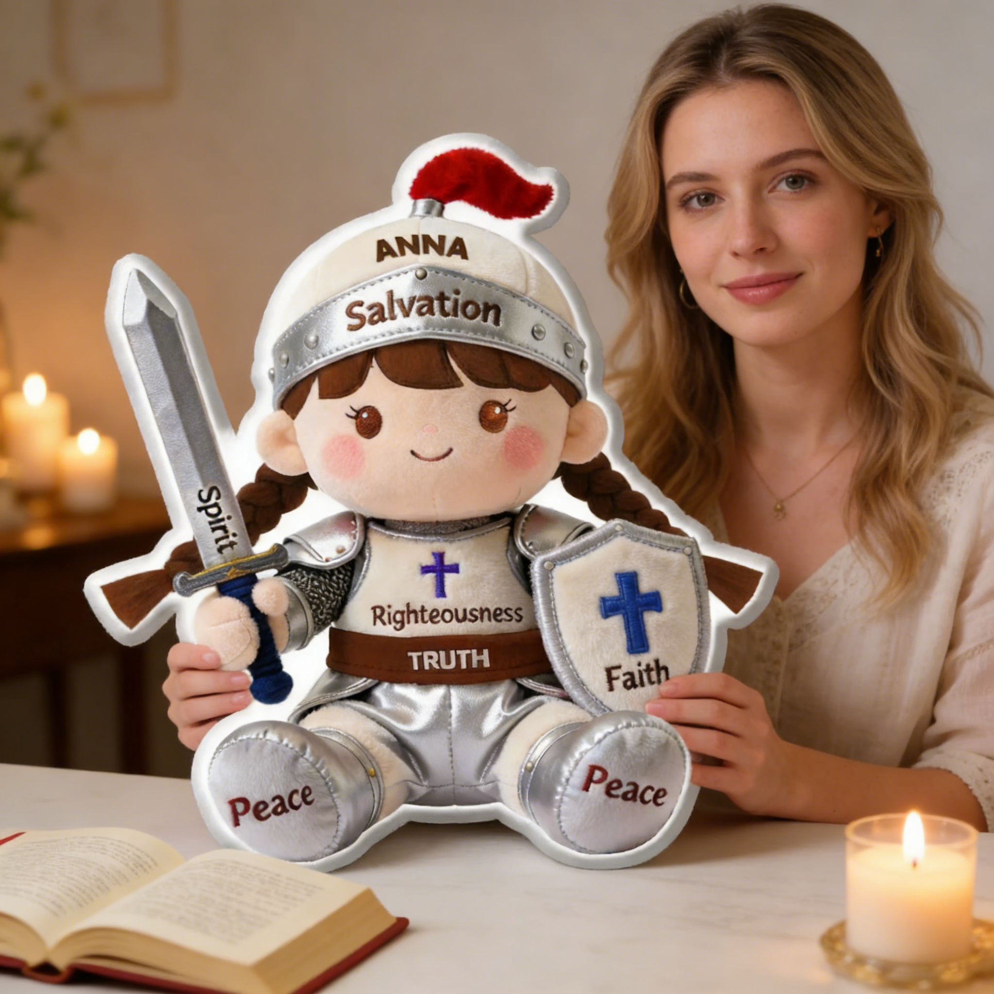 Personalized Gifts For Christian Knights Shaped Pillow